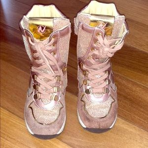 Naturino pink/gold high top sneakers